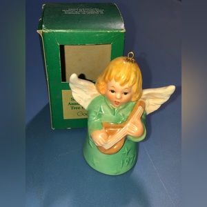 Goebel Angel Bell W/Lute Green 1977 Second Edition